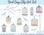 Bird Cage Clip Art Set Instant Digital Download