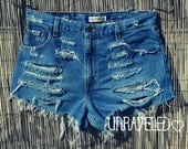 Trashed High Waisted Levis (MEDIUM to LARGE)