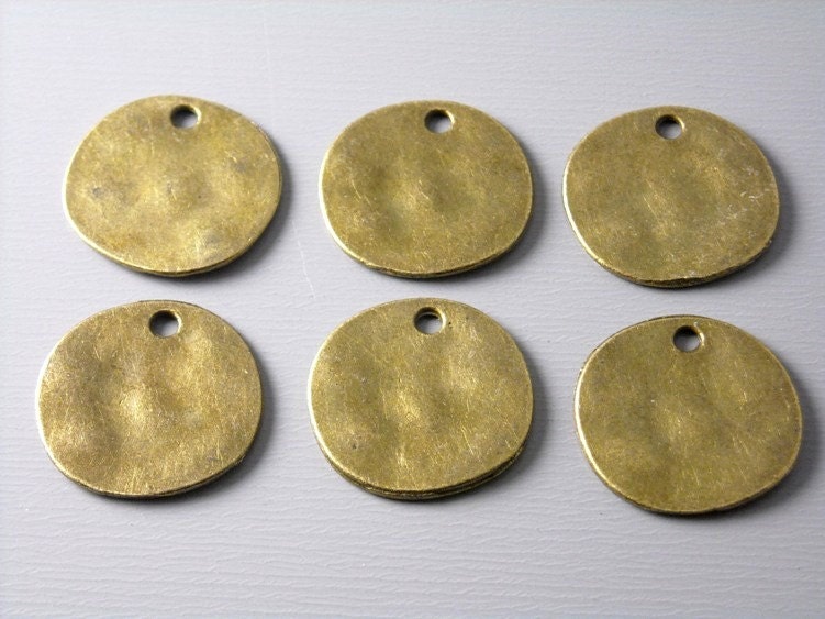CHARM-AB-DISC-10MM - Antiqued Bronze Textured Disc - 10 pcs