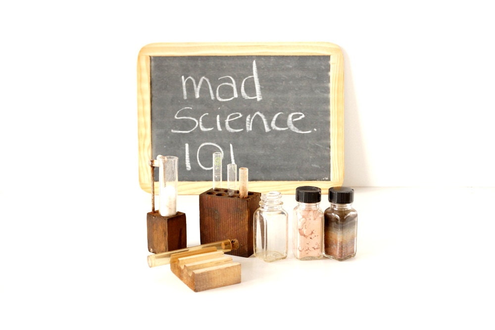 Vintage / Antique Science Test Tubes, Test Tube Holders, and Glass Vials - Collectible, Photo Prop, Science Oddity