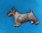 Vintage Scottie Dog Sterling Silver Brooch Pin