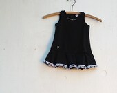 classy baby black jumper black knit summer spring embroidery upcycled embellished, classic little girl lace dress