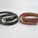 Two Wrap On Leather Bracelet, Snap On Bracelet,Flat Leather Bracelet