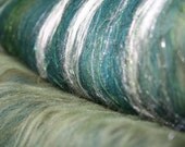 Batt Merino Bamboo Sari Silk Angelina Repeatable Colorway 1.68 oz 48g Ready to Ship International - Going Green