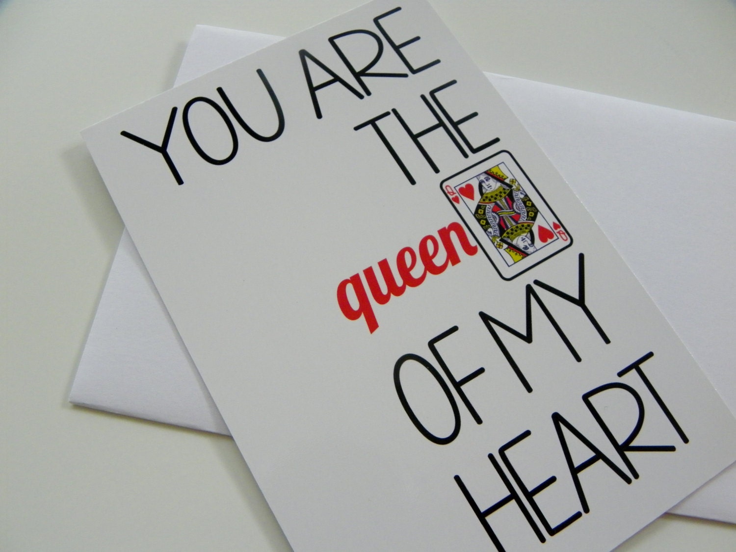 Queen of Hearts Card Funny Romantic Card Valentines Day Card for Her