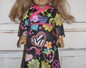 18" Doll Glitter Black and Multi Color