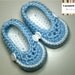Crochet Blue Baby Boy Shoes-Blue Baby Boy Loafers--Blue Baby Boy Booties-Blue Newborn Shoes-Blue Infant Shoes-Photography Prop