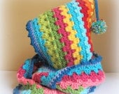CROCHET PATTERN - Harlequin Hoodie - a hood w/ attached cowl (one size fits most teens & adults) - Instant PDF Download