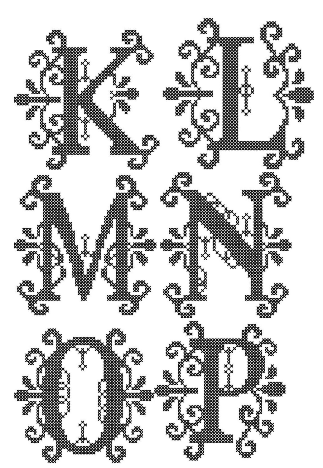 Formal Cross Stitch Letters Alphabet Patterns - Listing is for ONE letter