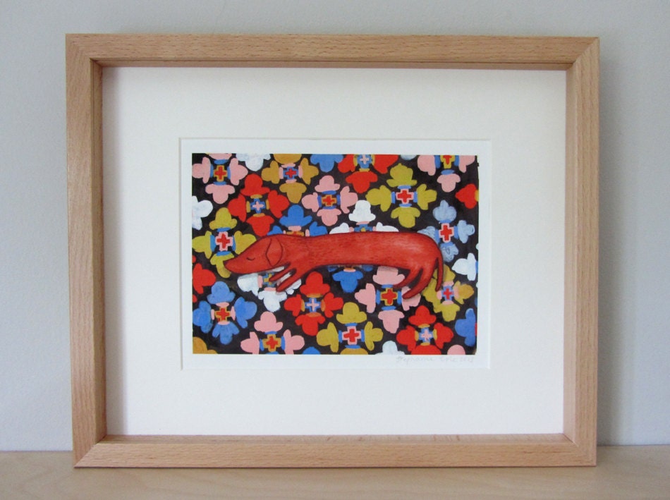 A5 Giclee print: Lounging Dachshund