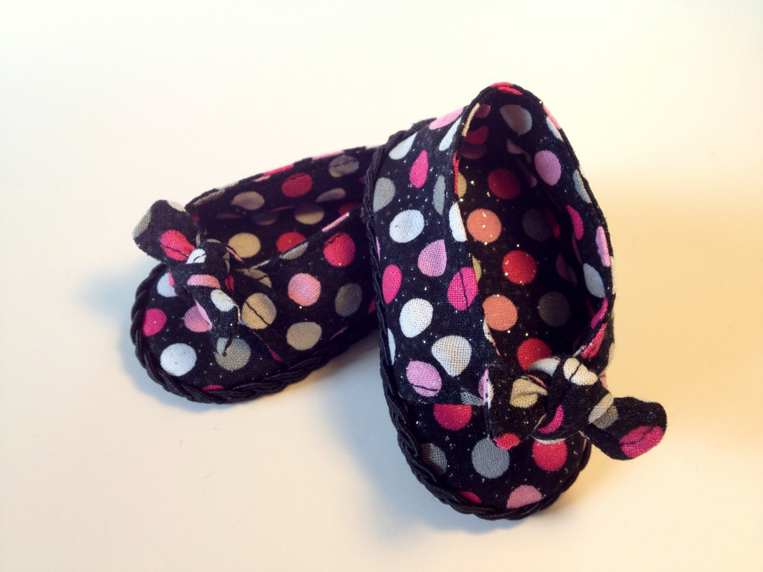 Black Bow Tie Slip-ons for American Girl Dolls