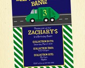 Garbage/Trash Truck party invitation, personalized and printable, 5x7
