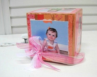 Personalized 1st Birthday Gift, Baby Boy or Baby Girl - Picture Cube for Baby or Child