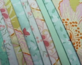 Pastel SHABBY CHIC SURPRISE banner-pennants in very soft pink, blue, green aqua fabric flags....