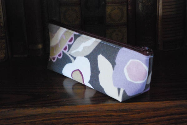 purple canvas pencil case