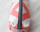 Chevron Pencil case - Coral
