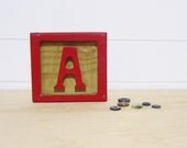 Letter A Wooden Block - Red Typography Wall Hanging