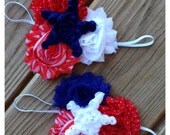 SALE Sisters Twins Stars Set American Baby Girl 4th of July Patriotic Princess Shabby Headband one size fits most baby toddler girl