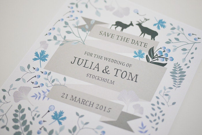 Spring Woodland Save the Date Printable