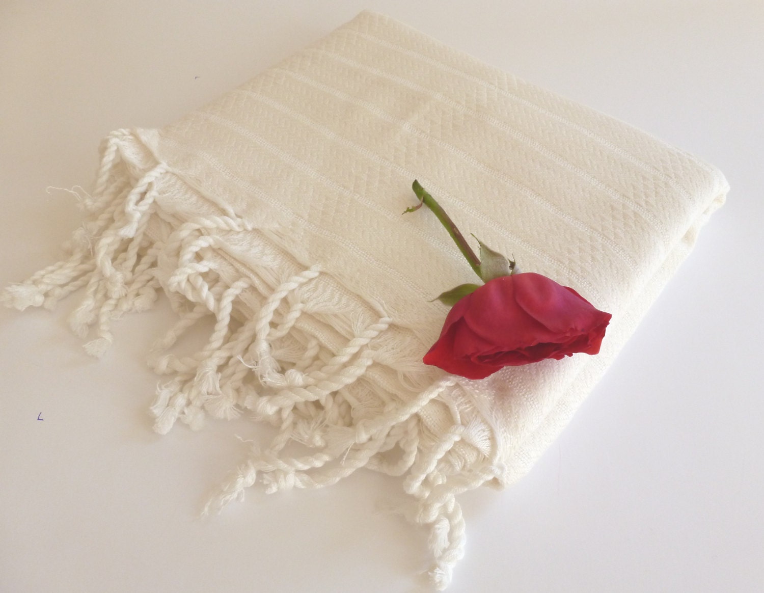 Organic Bamboo Turkish Towel, Peshtemal, Beach towel, Baby towel, Bath towel, Hammam towel,  spa, yoga, Natural Soft Bamboo, White