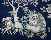 SALE - Joli Pomme, dark blue, fat quarter, pure cotton fabric