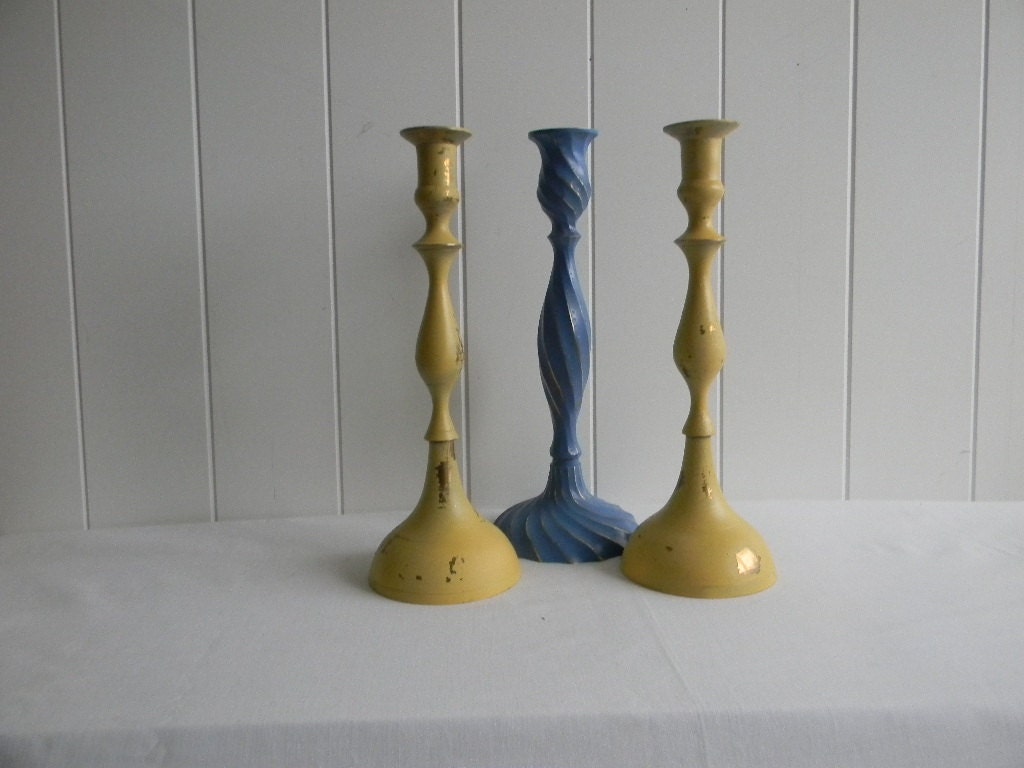 Cottage Chic Candlesticks - Shabby and Chic Candleholders