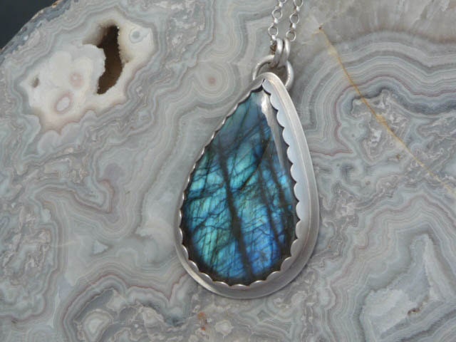 Labradorite and Sterling Silver Necklace