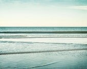 Ocean Photography - sea landscape seascape blue print waves coastal wall art light teal fine art photography seashore - 5x7 Photograph