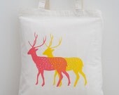 Summer Deer Tote, Hand Screen Printed