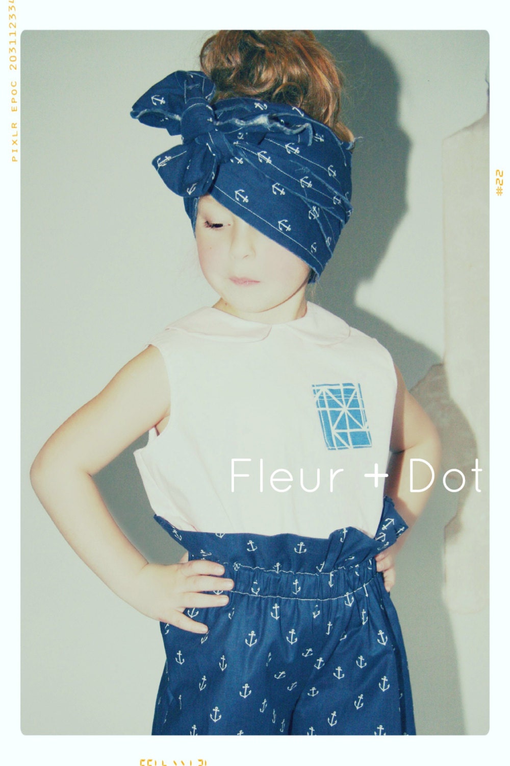 Girls Peter Pan Collar Tank Blouse: The Quilted Pocket Blouse Spring Summer Collection from Fleur and Dot