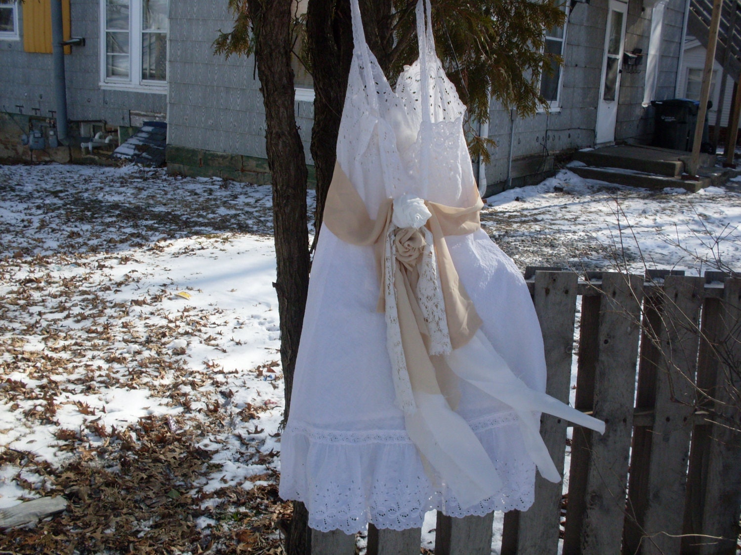 Wedding Gypsy boho hippie  dress vintage shabby chic beach chic