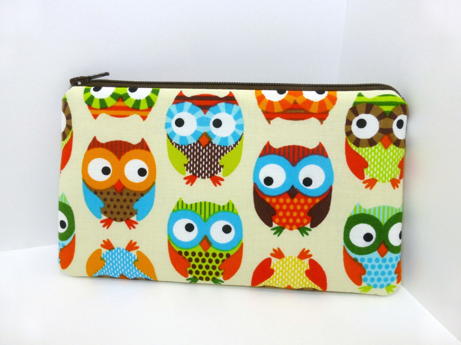 Owls iPhone Pouch iPod Case Padded Smartphone Pouch Zipper Purse