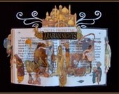 Tales From The Arabian Nights - Miniature Book Sculpture 6x8 - Altered Book - Shadowbox FRAMED