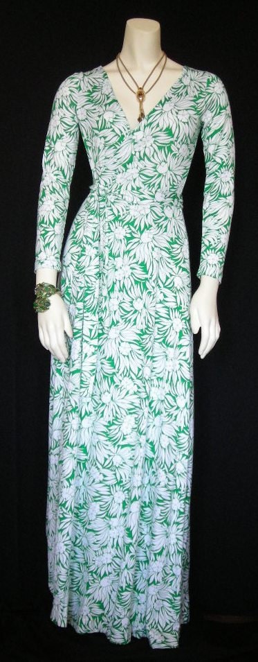 Vintage 70s Diane Von Furstenberg Maxi Wrap Dress