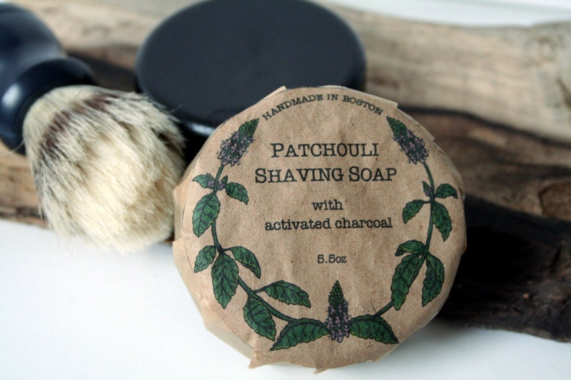 Patchouli Shaving Soap with Activated Charcoal - 5.5oz