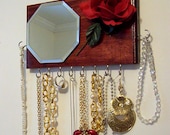 Earring Holder Necklace Holder Organizer Display with Mirror