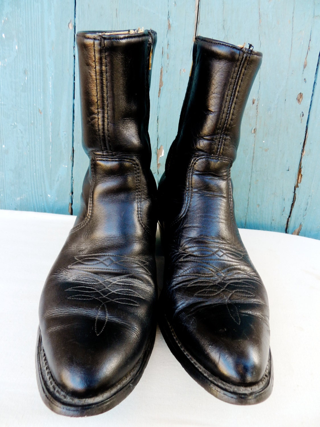 Vintage Short Leather Boots - Size 9