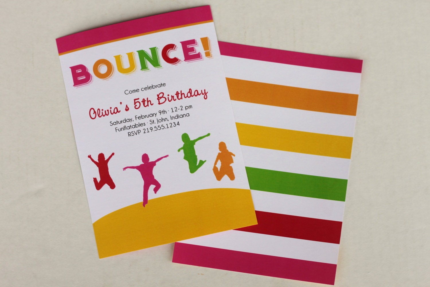 DIY Printable Bounce House Invitation Front and Back Design Il_170x135