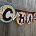 SUPERHERO Name Banner for Birthday or Baby Shower in Blue Red and Yellow - Customize Your Way