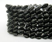 Black Beaded Wire Knit Cuff, Jet Black Bracelet