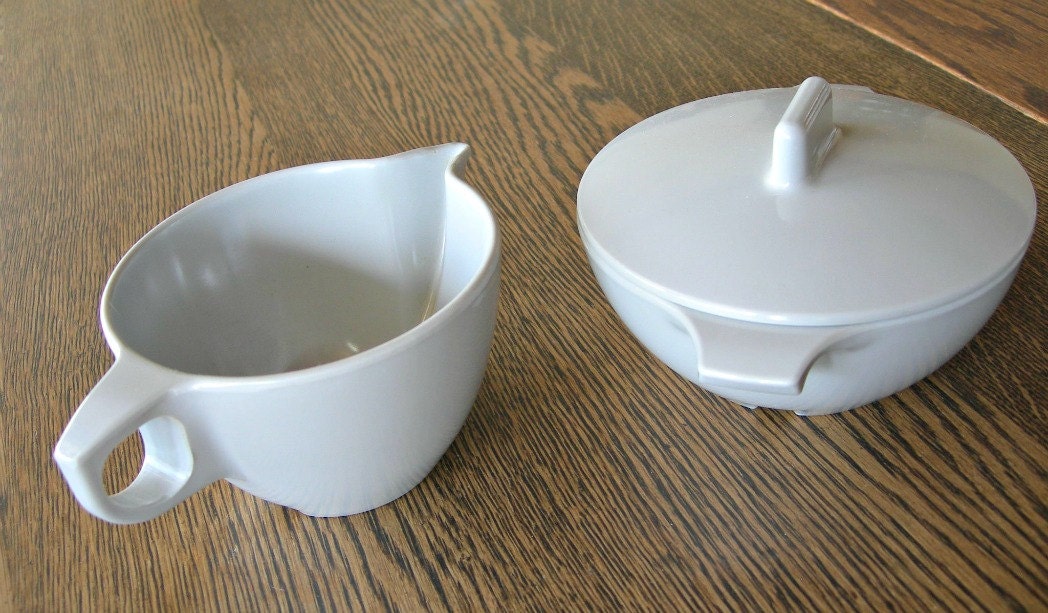 Sugar and Cream Set, Melmac, Hipster Gray, Vintage, 1960s