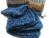 Cotton Wash Set with Soap in Blue Marl. Gift Set. Bathroom Accessories, Bath, Shower,