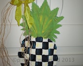 Pineapple Burlap Door Hanger Mackenzie Childs Inspired