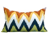 Adras ikat pillow cover in Caravan - 14 x 23
