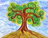 Original Matted Watercolor Print New Growth