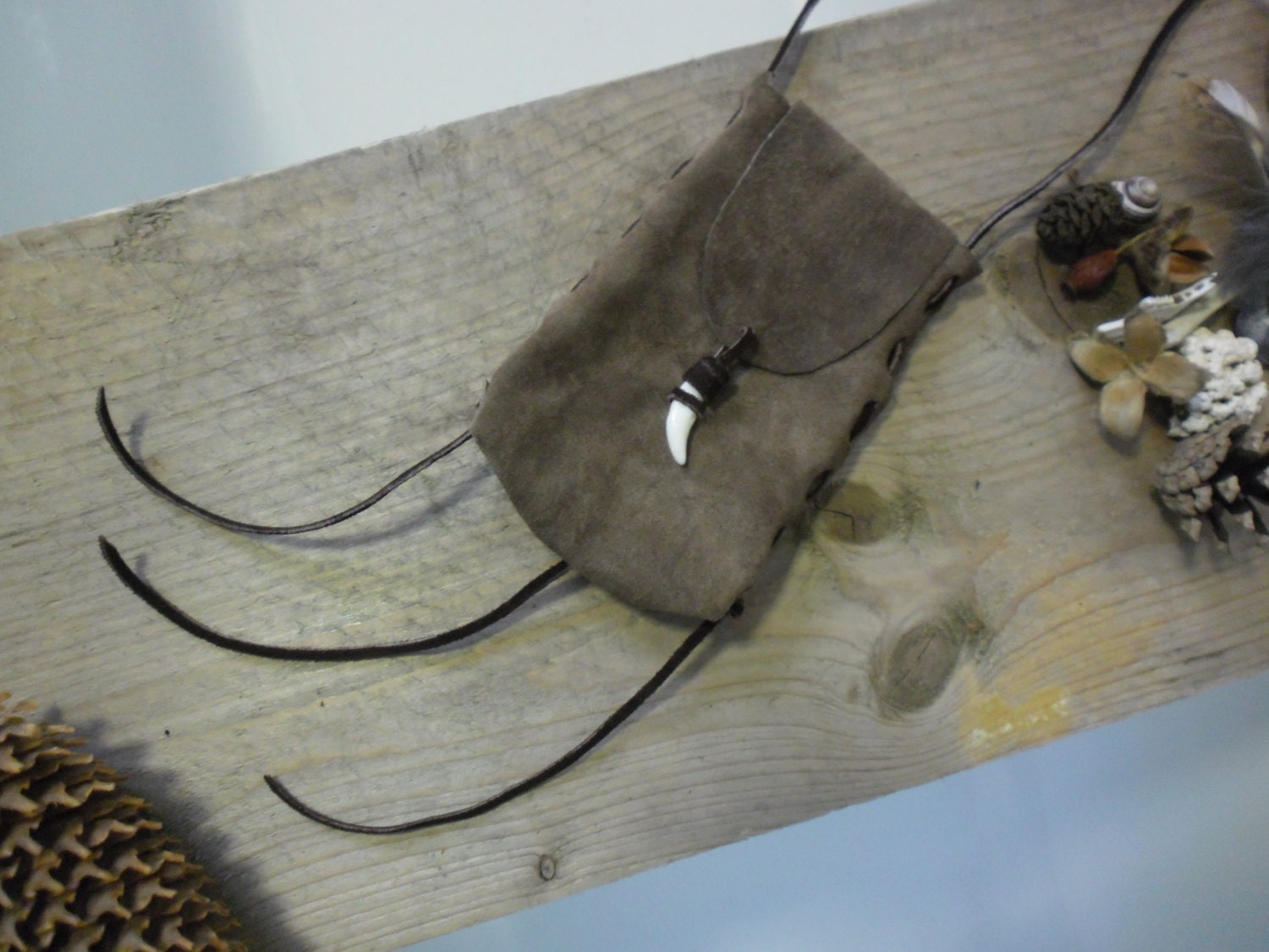 Wolf Medicine Bag - shaman druid witch medicine fetish bag pagan Wolf Totem