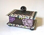Plum, Lime and Cream Gift Box Handmade for Home Office Decor Hostess Gift