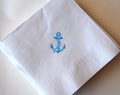 Nautical Anchor Beverage Napkins / Set of 50 / Nautical Baby Shower or Wedding