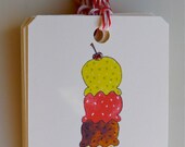 pack of 6 gift tags with yummy ice cream