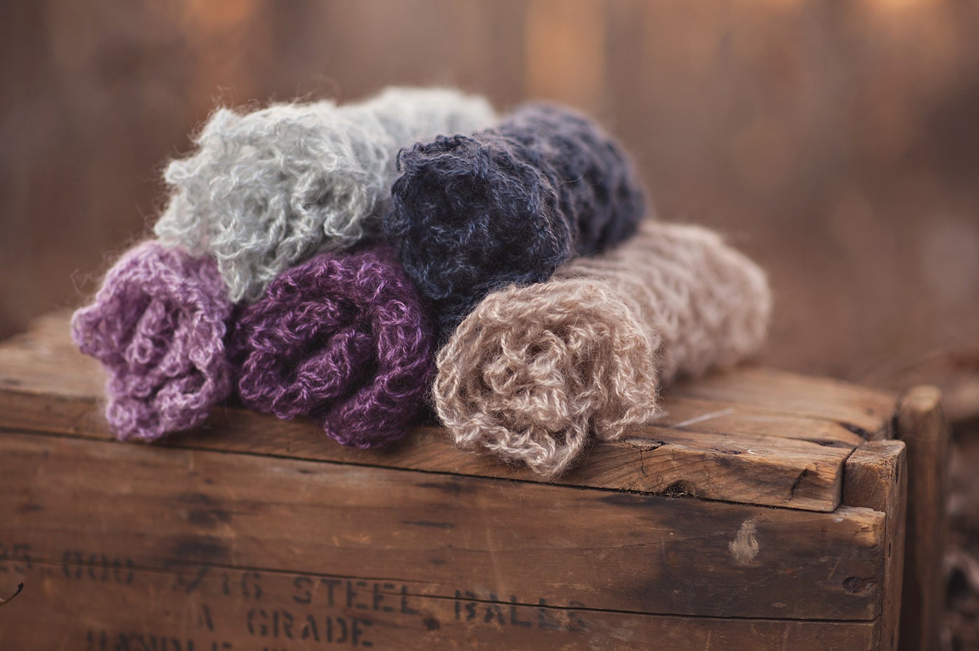 Open knit crochet mohair mini blanket - beautiful photo prop for layering